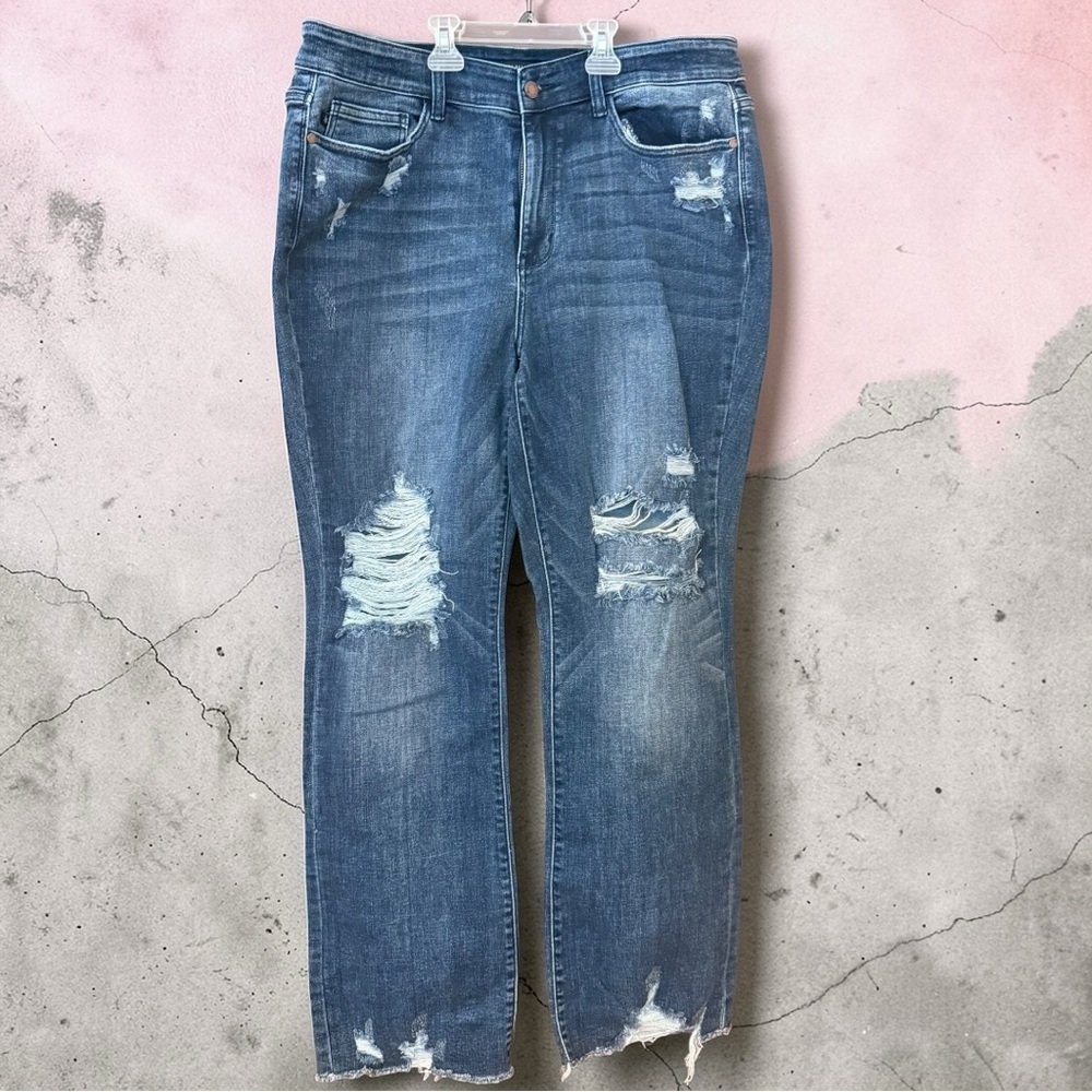 Judy Blue Distressed Slim Bootcut Jeans - NWOT!